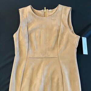 Calvin Klein Faux Suede Zip Up Dress Size 14 NWT